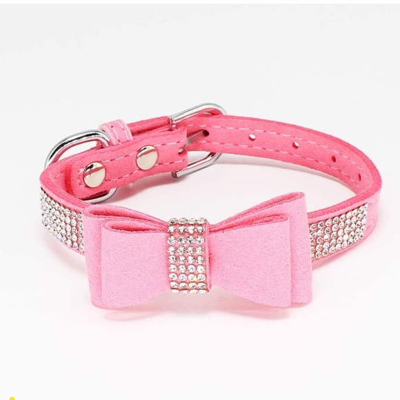Diamond Fabulous Leash And Collar Bow Set XS - Picture 3 of 12